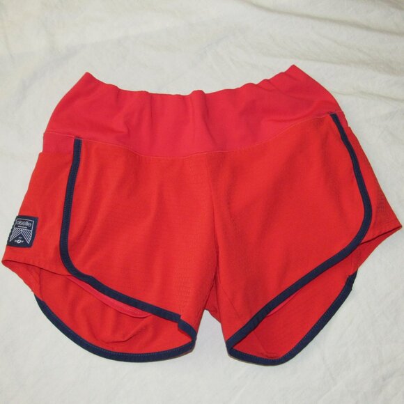 Oiselle Orange Red Running Shorts Women’s Size 02 Lined Athletic Workout - Picture 1 of 3
